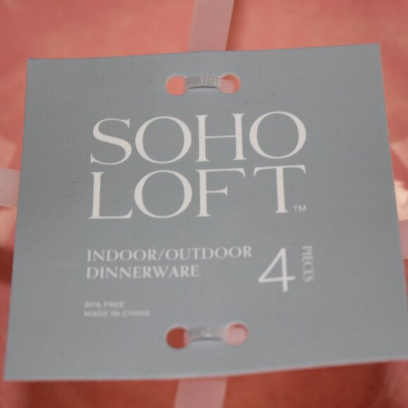 Soho Loft Melamine Bowls 8" Cereal Soup Peach Coral Scalloped Edge Set of 4 NWT - Picture 2 of 6